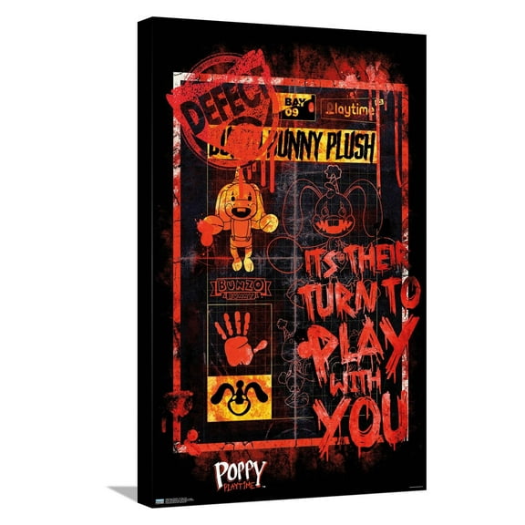 Poppy Playtime - It's Their Turn Canvas Wall Poster, 14.725" x 22.375"