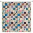 thumbnail image 6 of Lofaris Boho Patchwork Shower Curtain for Bathroom Bohemian Small Square Stitching Colorful Bright Floral Patterns Vintage Retro Bathtubs Waterproof Fabric Curtain Set Decor with 12 Hooks 72x72 Inches, 6 of 6