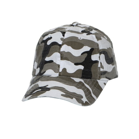 Mens Low Profile Unstructured Ripstop Camouflage Hat Adjustable Cotton Cap City Camo