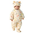 thumbnail image 2 of Cowsor Baby Snowsuit Baby Printed Winter Clothes with Hat Warm Outfits Zipper Romper Coat Jumpsuit, 2 of 7