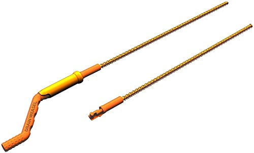 FlexiSnake The Drain Weasel MAX - 30 inch - Drain Hair Clog Remover Tool with Rotating Handle & 2 Wand Refills - Thin, Flexible, Easy to Use on Most Drains & Grates - Made in USA - (2-Pack)