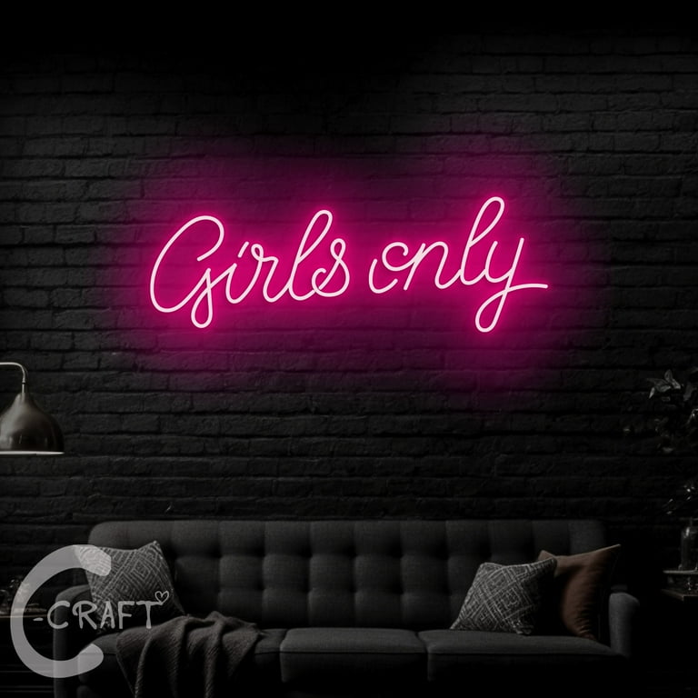 C-CRAFT Girls Only Neon Sign LED Light 25 inch for Women's Day