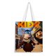 thumbnail image 1 of The Lion Kid 2 Bolso de tela con estampado de lienzo para mujer, bolsa de compras reutilizable y estética, con cremallera interior, regalo para mujer,38*45cm., 1 of 6