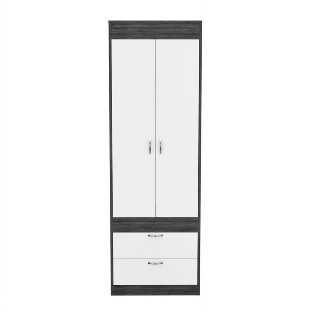 TUHOME Lisboa Armoire- Ash / White Engineered Wood - For Bedroom