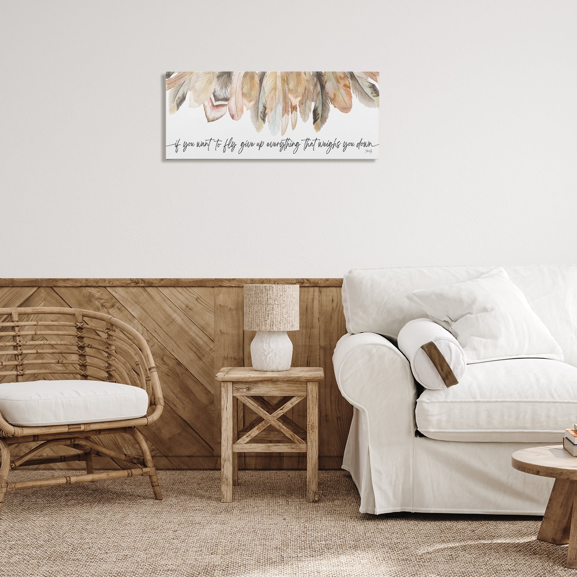 Stupell Industries If You Want To Fly Typography Painting Gallery Wrapped Canvas Art Print Wall Art, 30 x 13