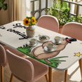 thumbnail image 3 of Groundhog Day Table Cloths for 5 Foot Rectangle Tables, Rustic Spring Botanical Star Yellow Patio Waterproof Elastic Fitted Tablecloths, Washable Rectangular Table Cover for Camping, 3 of 8