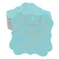 thumbnail image 1 of Inkdotpot Merry Christmas & Happy Text Bottle Tag Real Rose Gold Foil Favor Bracket Shape Hang Tags Pack Of 100, 1 of 1