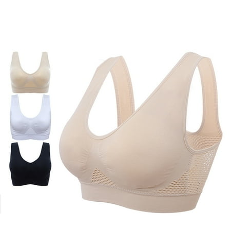 

Women Ladies Comfort Mesh Hollow Out Breathable Yoga Push-Up Bra Vest Shockproof Sports Running Fitness Bras