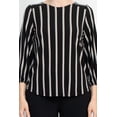 thumbnail image 4 of Adrianna Papell Women's 3/4 Sleeve Stretch Soft Blouse, Black XL, 4 of 8