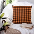 thumbnail image 3 of 20x20 Pillow Covers Set of 2, Black Orange Plaid Throw Pillow Covers Decorative Couch Cushion Case, Farmhouse Buffalo Check Gingham Microfiber Square Pillowcases for Bedroom Car Living Room, 3 of 7