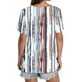 thumbnail image 4 of Otvok Womens Printed V-Neck Short Sleeved T-Shirt Spring and Summer Loose Tops, 4 of 6