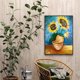 thumbnail image 4 of Cuadros Decorativos Pintura al óleo por números Florero Girasol Cuadro sin marco Craft Kit para sala de estar Wdftyju embutido en tela, 4 of 9