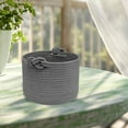 thumbnail image 5 of Decorative Woven Rope Basket with Handles - Small Round Storage Bin for Organizing Shelves, Closet, Snacks, Laundry | Desktop & Home Decor, 5 of 5
