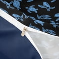 thumbnail image 5 of Manfei Blue Sea Turtle Queen Duvet Cover Set for Kids Boys and Girls, Marine Print Bedding, Navy Reversible 3-Piece, 1 Duvet Cover and 2 Pillowcases, 5 of 7