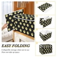 thumbnail image 2 of Yayeee Collapsible Storage Bin with Lid Fabric Closet Decorative Basket with Handles, Black Volleyball Pattern, 2 of 7