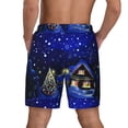 thumbnail image 3 of Kdxio Christmas Night Print Men'S Swim Trunks With Compression Liner 7 Inch Inseam Quick Dry Swim Shorts, 3 of 7