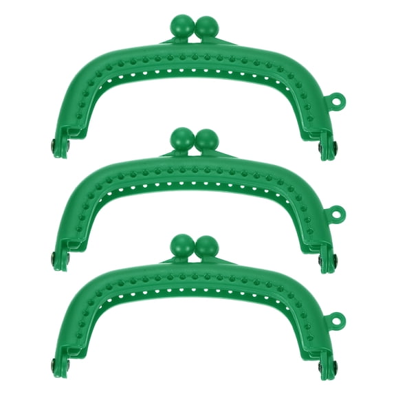 Uxcell 3 Pack Kiss Lock Clasp, 8.5cm/3.35" Retro Arch Resin Purse Frame for Purse Making Handled Bag Coin Bag Frame Replacements, Green