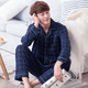 thumbnail image 1 of Conjunto de pijama 100% de algodón para hombre, cárdigan de manga larga adecuado para primavera y otoño, se puede usar al aire libre, estilo fino de verano, 1 of 5