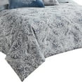 thumbnail image 2 of 9 Piece Queen Polyester Comforter Set with Damask Prints, Blue and Gray, 2 of 4