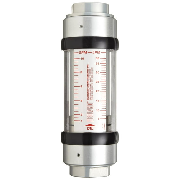 Hedland H701A-005-HT Flowmeter, High Temperature, Aluminum, for Use with Oil and Petroleum Fluids, 0.5-5.0 gpm Flow Range, 3/4" NPT Female