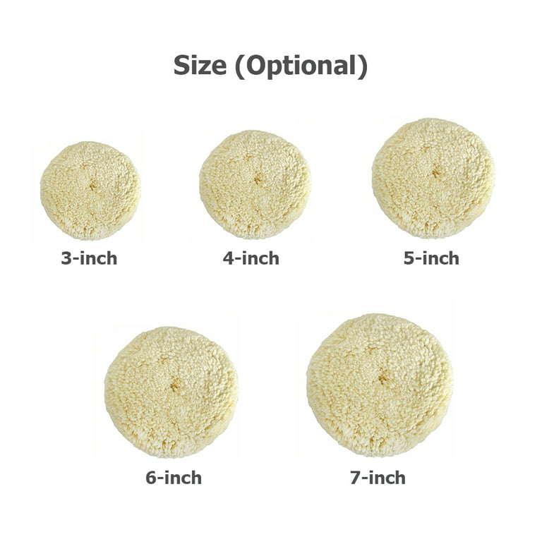 5 Pcs 6 Inch Wool Polishing Buffing Pad Polishing Buffing Wheel for Drill  Buffer Attachment with M14 Drill Adapter