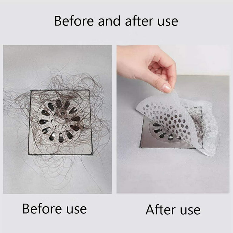 30pcs Disposable Shower Drain Hair Catchers Household Floor Drain Cover  Self-adhesive Trash Filter For Bathroom Accessories Sets