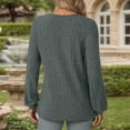 thumbnail image 6 of Fgnfyis Womens Pullover Sweater European and Autumn Casual V Neck Striped Loose Long Sleeved T Shirt Top Green XXL, 6 of 7