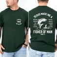 thumbnail image 4 of Jesus Made Me a Fisherman Shirt – I Catch He Cleans – Christian Fishing T-Shirt – Bible Verse Shirt for Men – Front and Back Print Tee, 4 of 7