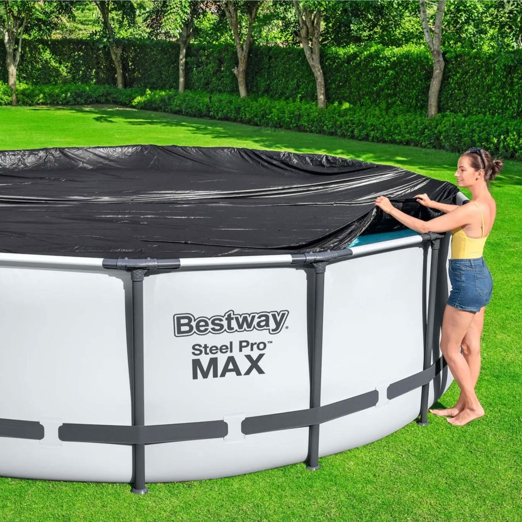 Bestway Flowclear Solar Pool Cover - for 14 ft Round Above-Ground Pools - Blue