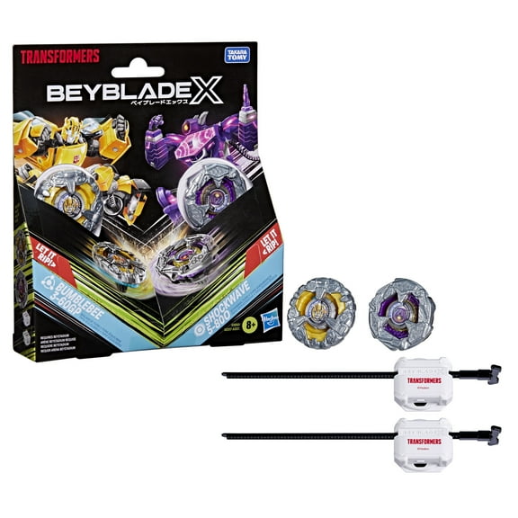Beyblade X and Transformers Collab, Bumblebee 3-60GP vs. Shockwave 5-80O, Ages 8 