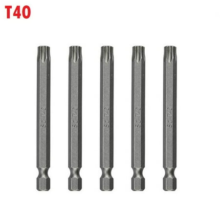 

5pcs T40 Magnetic Head Torx Screwdriver Bit 75mm Security Tamper Proof Star