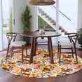 thumbnail image 3 of Round Rug 7Ft Washable Non-Slip, Spring Flowers Circle Area Rugs for Living Room Bedroom, Watercolor Floral Daisy Poppy Plants Rustic Indoor Floor Mats Carpet Runner for Home Decor Aesthetic, 3 of 8