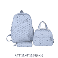thumbnail image 3 of EDFRWWS 3Pcs Nylon Polka Dot Bow Backpack with Lunch Box And Pencil Case Students Bookbags Sets Large Capacity  (Blue), 3 of 10