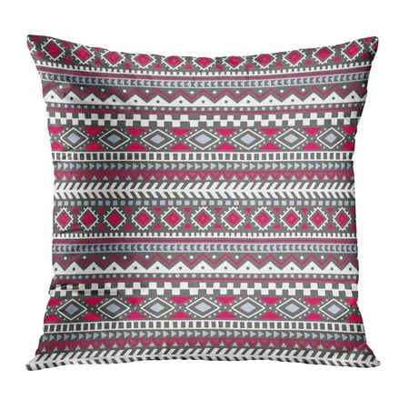 Pink And White Cushions ECCOT Colorful in The Bohemian Tribal and Ethnic Motives Geometrical for Your Gray White and Pink Colors Aztec Pillowcase Pillow Cover Cushion Case 16x16 inch ()