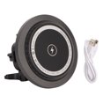thumbnail image 1 of Cargador inalámbrico magnético para coche de 15 W con carga rápida y luz RGB con ajuste de 360 grados para coche, todoterreno y camioneta, 1 of 5