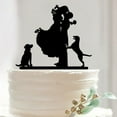 thumbnail image 2 of Couples with Cake Topper for Wedding / Anniversary / Birthday Party (Black), 2 of 3