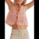 thumbnail image 1 of Chaleco con Lazo Frontal para Mujer, Camiseta Sin Mangas con Bordado Floral Y2K, Cuello en V, Top Corto, Lindas Camisetas para Salir. Rosa S, 1 of 8