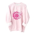 thumbnail image 2 of Rciityk Women's Pinks Ribbon Sweatshirt Casual Long Sleeve Breast Cancer Awareness Shirt Faiths Fight Hope Raglan Pullover Tops - Fall Savings Clearance, 2 of 4