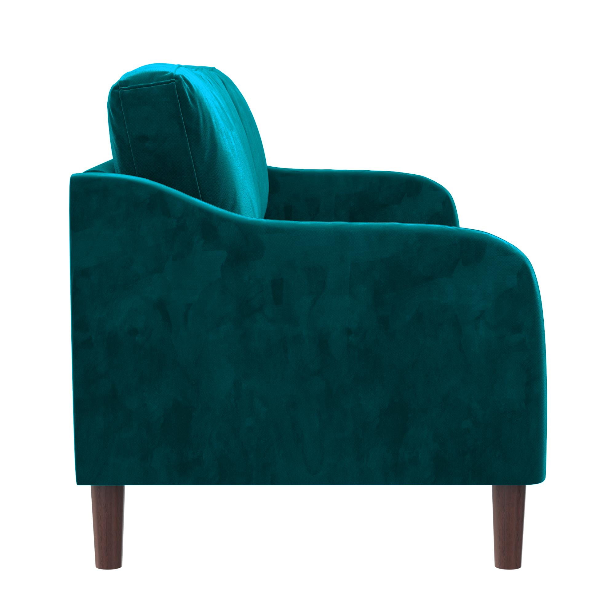 DHP Marbella 3-Seater Sofa Couch, Living Room Furniture, Green Velvet