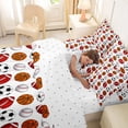 thumbnail image 4 of Castle Fairy Basketball Soccer Football Baseball Twin Bedding 7-Piece, Sport Ball Game Bedding Comforter Set, Multicolor White, 4 of 7