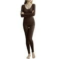 thumbnail image 3 of Feancey Women's Thermal Sets Seamless Base Layer Long Johns Set Soft Cotton Underwear Tops and Bottoms Pajama Sets for Cold Weather Coffee Free Size, 3 of 10