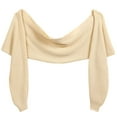 thumbnail image 1 of Hooded Cape for Women, Knitted Beach Cover Shirt with Rope Tie, Solid Color Outerwear for Spring Summer, Lightweight Polyester Spandex Blend, One Size Fits Most, 1 of 7