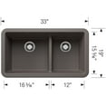thumbnail image 4 of Blanco 402322 Ikon 33" Farmhouse Double Basin Silgranit Kitchen Sink - Truffle, 4 of 7