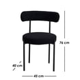 thumbnail image 2 of Ilios Innova | Paquete de 4 Sillas Aria para Comedor Color Negro. Diseño Minimalista Moderno. Estructura Metálica y Tela Boucle. Resistentes y Elegantes para Sala, Cocina o Restaurante., 2 of 9