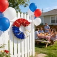 thumbnail image 3 of ZhangC 17.7 Inch Patriotic Red White Blue Tinsel Wreath, Star Decorated Fourth of July Wreath for Front Door, Independence Day, Memorial Day, Veterans Day Wall Porch Decor, 3 of 7