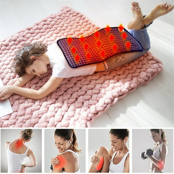 Large 30x16 Inch Fast Heating Pad with Auto Shut Off 6 Heat 4 Timer Settings Washable Pillow for Neck Back Legs Knees