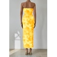 thumbnail image 2 of Vestido PRETTYGARDEN Strapless Amarillo Floral Maxi Bodycon XXL, 2 of 7