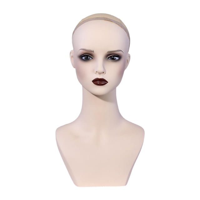 Cabeza de maniquí femenina, soporte de exhibición de peluca, estable, suave y realista, soporte para pendientes, gafas, diademas y bufandas.