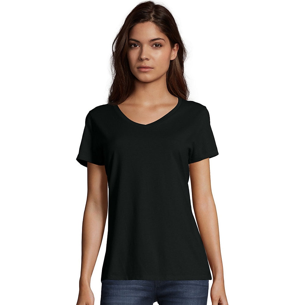 Hanes Women's Nano-T® V-Neck T-Shirt - S04V - Walmart.com