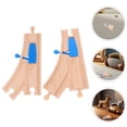 thumbnail image 2 of 2pcs Wooden Train Track Switch with Curved Track Toddler Train Set Compatible with Major Wooden Train Brands for Track Scene Layout Toy, 2 of 9